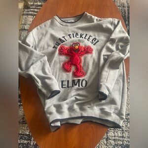 Sesame Street Gray Sweatshirt with Navy Trim